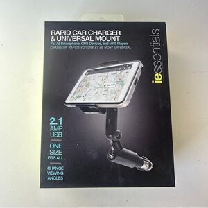 IESSENTIALS RAPID CAR CHARGER & UNIVERSAL MOUNT IESSENTIALS RAPID CAR CHARGER &